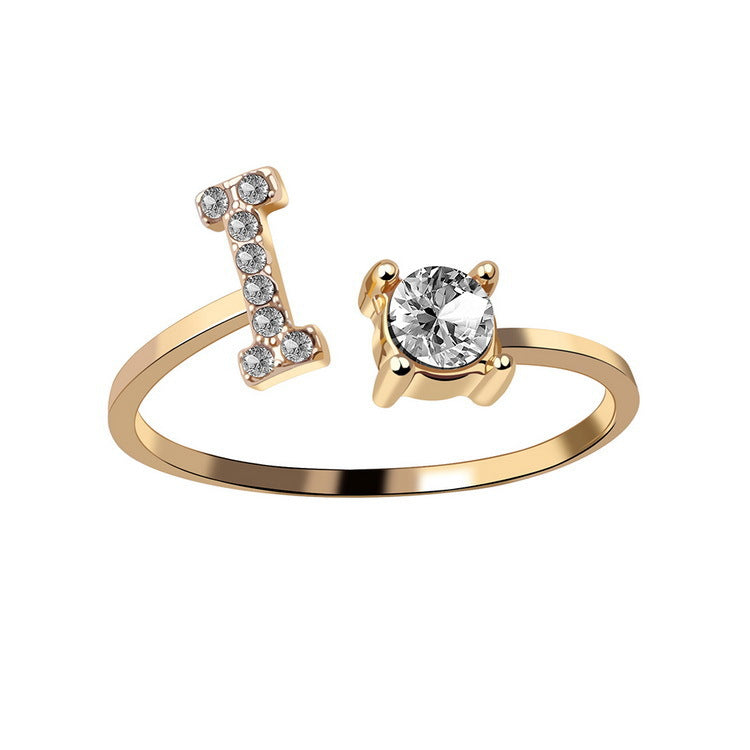 New Design Adjustable 26 Initial Letter Ring Fashion Jewelry For Women Simple Elegant Jewelry New Design Adjustable 26 Initial Letter Ring Fashion Jewelry For Women Simple Elegant Jewelry